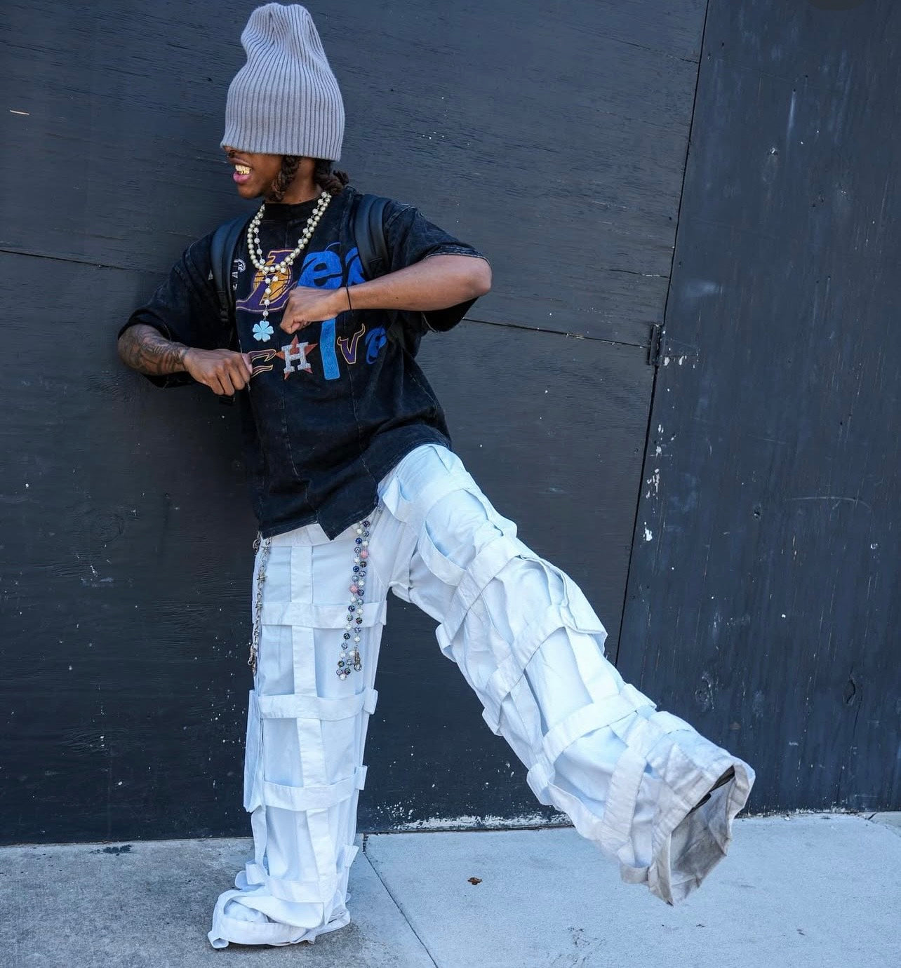 BLACK ACID WASHED FLEE TEE